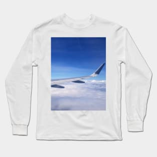 Travel Airplane Wings on a Cloudy Sky Long Sleeve T-Shirt